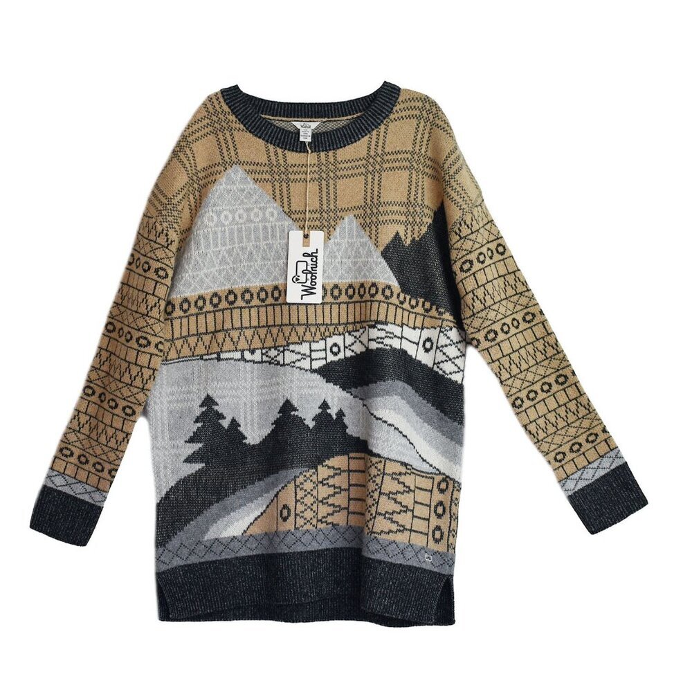 Woolrich Women’s Sweater Escape Crew Pullover Lambswool Tunic Long Sleeve - Picture 4 of 5